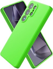 Silicone Case for Samsung Galaxy S25 Ultra, Soft Slim Liquid Silicone Neon Green