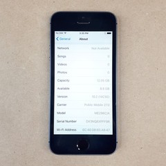 Apple iPhone 5s 16 GB A1533 ME296 C/A Space Gray 88% BH Unlocked Good E7274