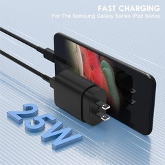 25W USB-C Charger Block 2 Pack for Samsung Galaxy S24 Ultra with 10FT Cable