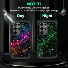 Heavy Duty Three Layer Shockproof Case for Galaxy S24 Ultra, Glow in the Dark