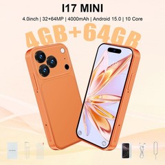 i17 Mini Smartphone 4GB+64GB Android Dual SIM 4G LTE Unlocked Cell Phone