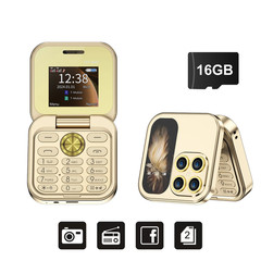 Mini Foldable Mobile Phone 2G Cellular 1.77″ Display Speed Dial FM Radio Flashli