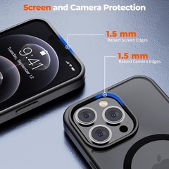 Magnetic for iPhone 12 Pro Max Case, Translucent Matte Shockproof Phone Cover, B