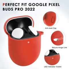 Soft Silicone Case Cover for Google Pixel Buds Pro 2 (2024) & Pro (2022) – Red
