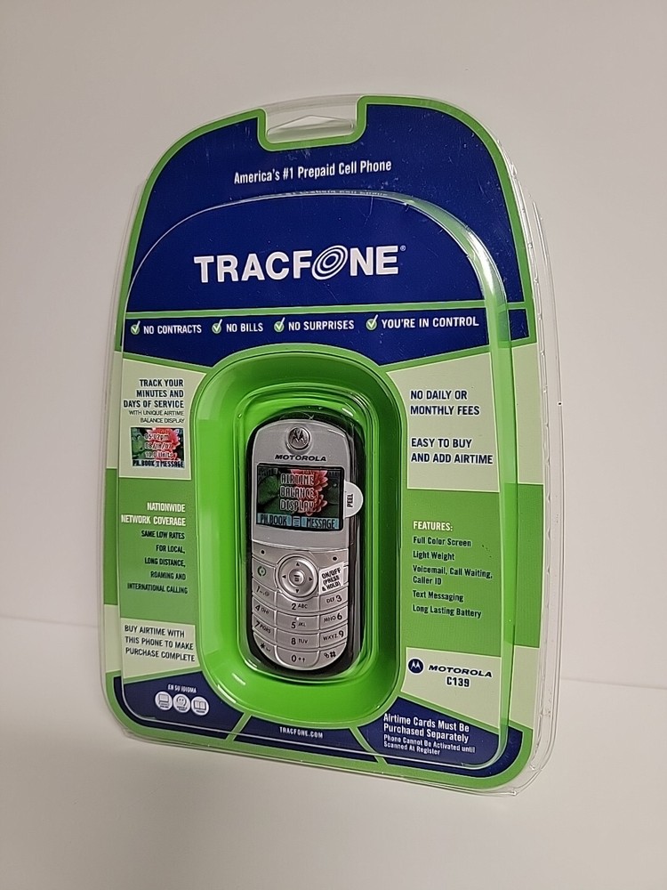 Tracfone Motorola C139 Cellphone NEW Black & Silver America’s #1 Prepaid Phone