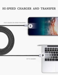 5-Pack 6Ft USB Type-C Fast Charging Cable 3A for Samsung S10e, Note 9, A Series
