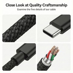 USB C to C Charger Cable 60W Fast Charging Braided Nylon Type C Cord 3FT 2-Pack
