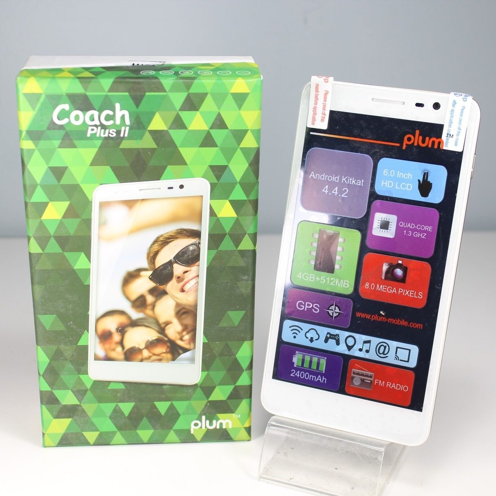 Kids Play Phone Plum Coach Plus 2 Z621 White Unlocked Smartphone Dual SIM In Box