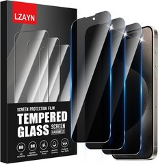 3PCS Privacy Screen Protector & Tempered Glass Film for iPhone 15 Pro Max Full C