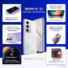 Redmi 15 5G (White 8GB+256GB) 50MP AI Camera “NO TARIFFS IN USA”