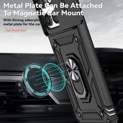 For Motorola Moto Edge 2025 Case w/ 1x Screen Protector,Slide Camera Cover,Black
