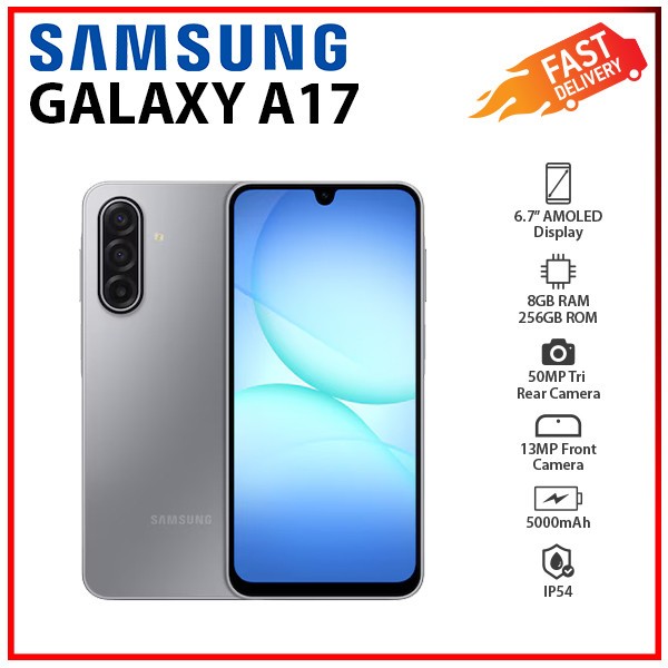 Samsung Galaxy A17 4G 8GB+256GB GREY Dual SIM Unlocked Android Cell Phone