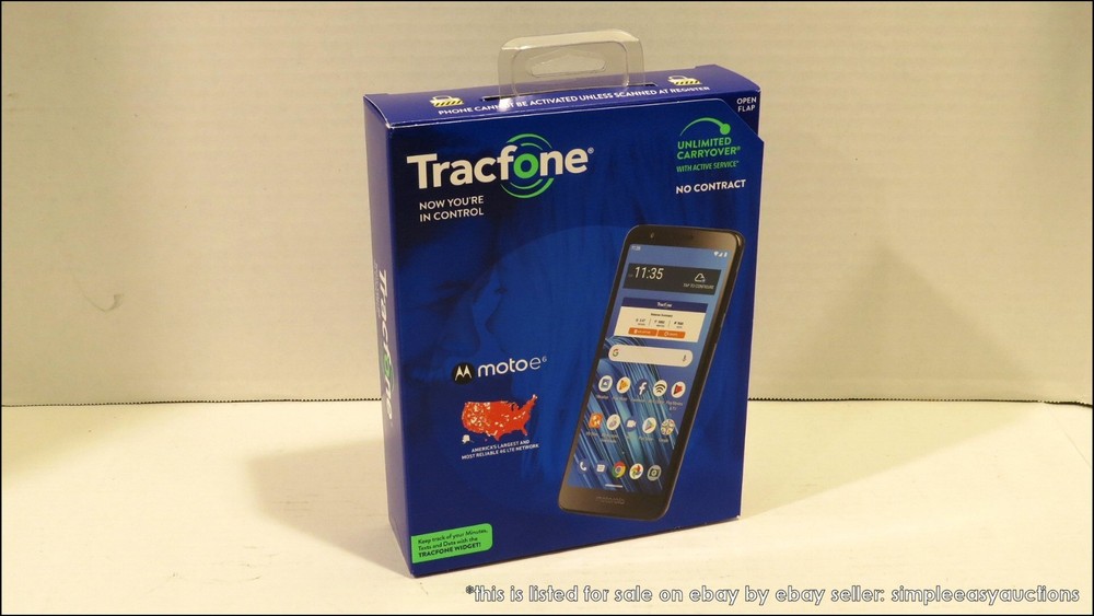 TRACFONE MOTOROLA MOTO E6 4G LTE PREPAID SMARTPHONE BLACK 16GB LOCKED NEW IN BOX
