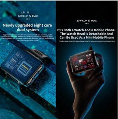 APPLLP 5 Max 4G Android 10.7 Smartwatch Dual Camera 2.4″ Large Screen GPS WiFi