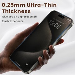 2 Pack True Privacy Screen Protector for iPhone 15 Pro Max 6.8 Inch, Case Compat