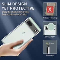 Crystal Clear Google Pixel 6a Case Soft Slim Fit Transparent Plastic TPU Cover