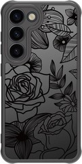 Cute Flower Phone Case for Samsung Galaxy S25 Ultra, Aesthetic Floral Rose Patte
