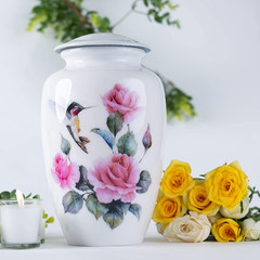 Hummingbird Printed Adult Cremation Urn | Large | 200 Cubic Inches | Multicolor