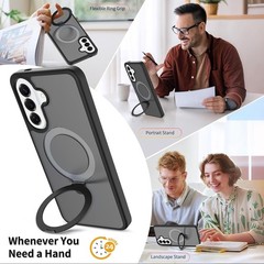 Case for Samsung Galaxy A57 5G, Translucent Magnetic Car Mount with Kickstand