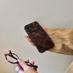 Aesthetic Tortoise Shell Phone Case for iPhone 17 Pro 6.3in, Retro Cool Girl Pri