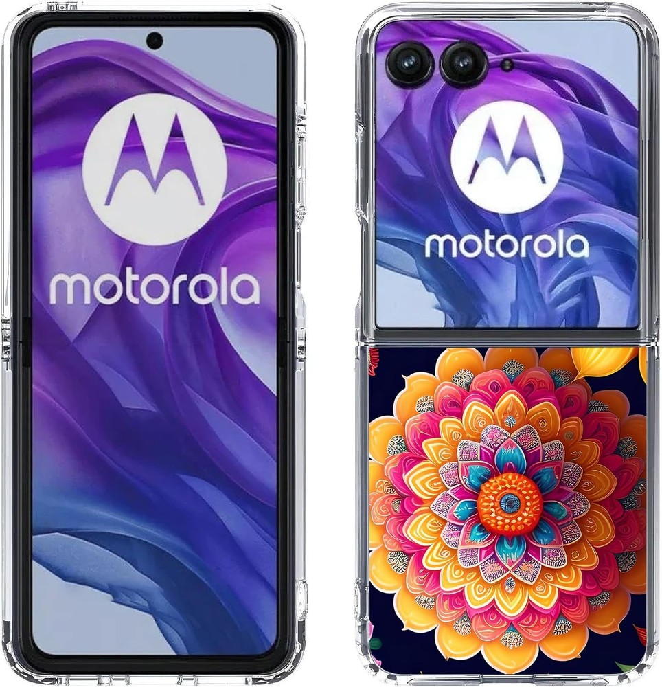 Motorola Razr Plus 2024 Case, Hard Protective Cover with Beautiful Floral Mandal