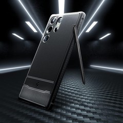 Spigen Rugged Armor Designed for Galaxy S23 Ultra Case (2023) – Matte Black
