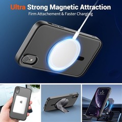 Magnetic for iPhone XR Phone Case Slim Translucent Matte Shockproof Black Cover
