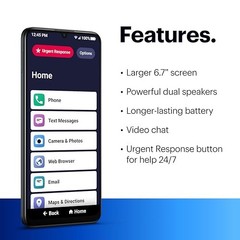 LIVELY Jitterbug Smart4 Smartphone for Seniors – 6.7 Inch Screen – Easy to Use