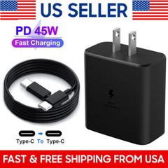 ⚡45W PD Wall Charger Usb-C 6FT Fast charging for Samsung Galaxy S23 S22 S21 G