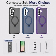 Case for Samsung Galaxy A57 5G, Translucent Magnetic Car Mount with Kickstand