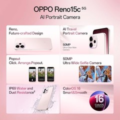 Oppo Reno 15c 5G Factory Unlocked Dual SIM 12GB RAM-7000 mAh Battery-Global-BLUE
