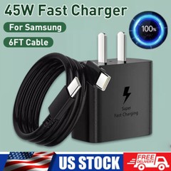 45W PD Fast Wall Charger+Type-C Cable For Samsung Galaxy S24 S23 S22 S21 ultra