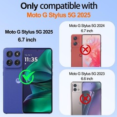 Moto G Stylus 5G 2025 Case+2 Screen Protector Ring Holder Magnetic Kickstand