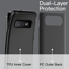 Heavy Shockproof Case for Samsung Galaxy S10, Rugged Protective Phone Cover (Bla
