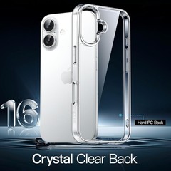 Case for iPhone 16 6.1-Inch, Non-Yellowing Shockproof Phone Bumper Cover, Clear