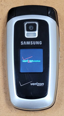 Samsung SCH-A870 – Silver and Black ( Verizon ) Rare Cellular Flip Phone
