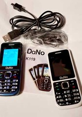 2 Phones Dual SIM K119 Unlocked GSM850 Basic Buttons Mobile Phone Blue & White