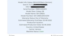 SAMSUNG GALAXY S8 SM-G950U 64 GB 4 GB RAM Black Verizon Locked