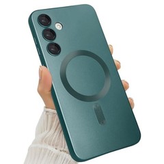 Magnetic Samsung Galaxy S24 Plus Case for Women Men Girls, Matte Dark Green