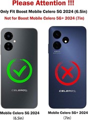 Boost Mobile Celero 5G 2024 (6.5in) Case with Tempered Glass Screen Protector Bl