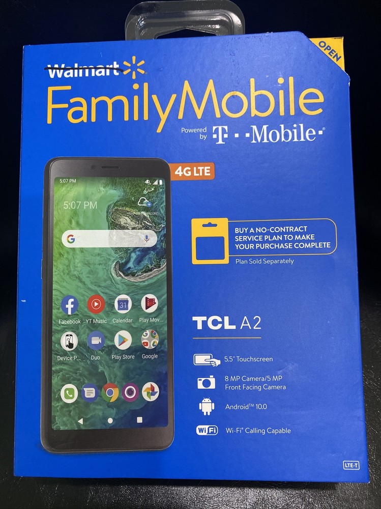 Walmart Family Mobile TCL A2, 32GB Prime Black – ( T Mobile) Prepaid Smartphone