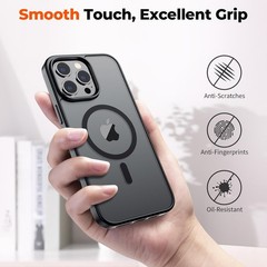 Magnetic for iPhone 12 Pro Max Case, Translucent Matte Shockproof Phone Cover, B