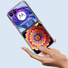 Motorola Razr Plus 2024 Case, Hard Protective Cover with Beautiful Floral Mandal