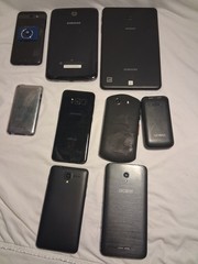 Mixed Lot of 9 Various Branded Cellphones and Tablets Untested **PARTS ONLY**