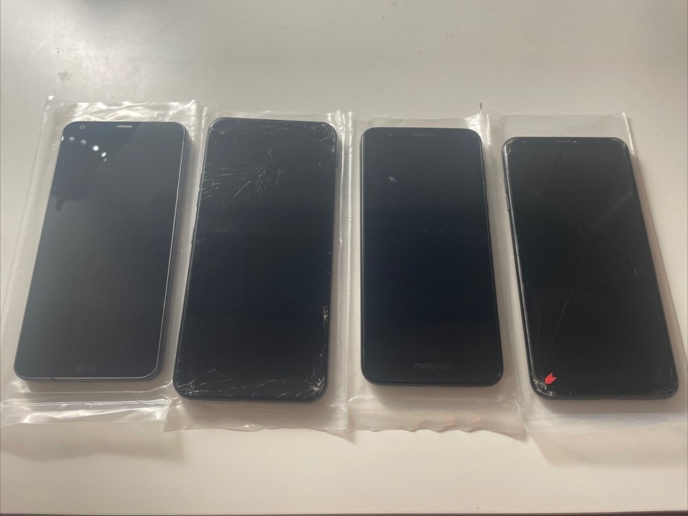 Lot Of 4x LG/ Motorola GSM Unlocked Clean IMEI Used Phone Lot For Parts/Repair