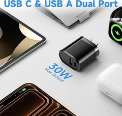 30W USB-C Fast Charger Adapter for iPhone 17 Air/17 Pro, 6.6FT Cable