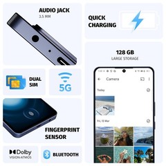Wobble One 5G 8GB 256GB 50MP Epic Front Camera Dual 4K HDR Unlocked Global Black