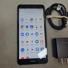 Nokia C100 N152DL 32GB Blue TracFone Android 12 Bundle Tested