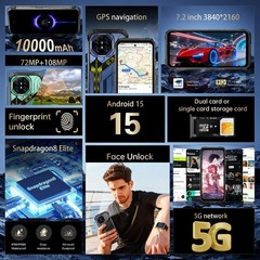 R26 Ultra 5G Rugged Smartphone 12GB+256G Dual Sim Unlocked Cell Phone 10000mAh