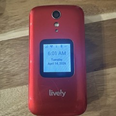 Lively Jitterbug Flip 2 Alcatel 4058P 32GB Red Works Great (Big Buttons)